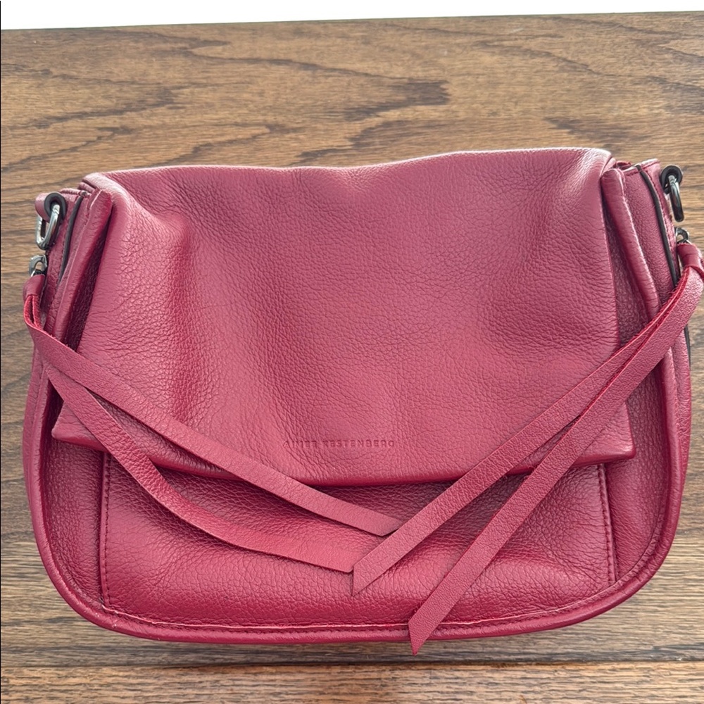 Aimee Kestenberg Red Shoulder Bag with Modern Flap Design